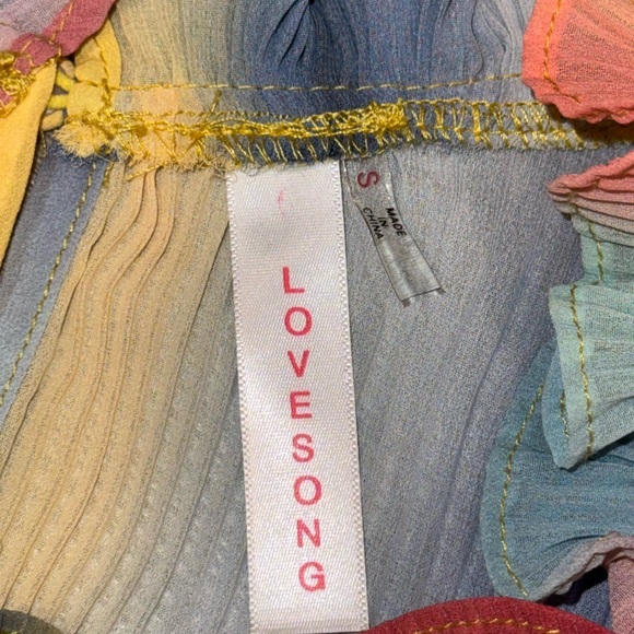 Lovesense All Talk Exaggerated Sleeve Pastel Coloured Blouse Size Small - Picture 10 of 11